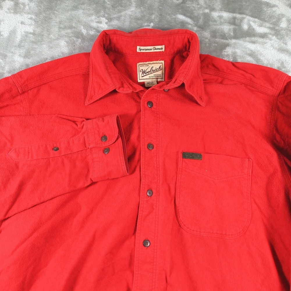 Vintage Woolrich Sportsman Chamois Shirt Mens Large Button Up Made USA Outdoor